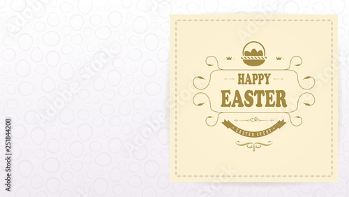 Easter light composition with a square frame and silhouettes of many eggs,