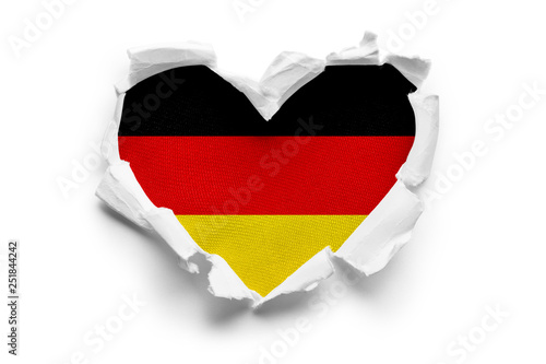 Heart shaped hole torn thro...