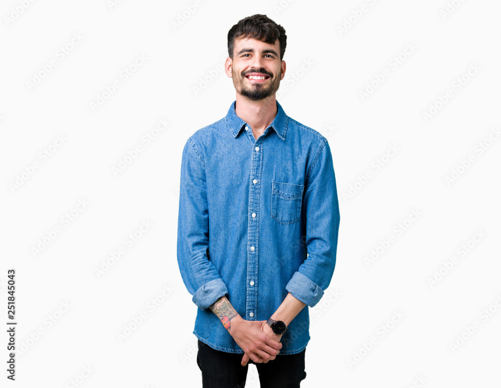 Young handsome man over isolated background with a happy and cool smile on face. Lucky person. Young handsome man over isolated background with a happy and cool smile on face. Lucky person.