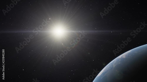 4K View from satellite flying over Planet Earth from space 3D illustration orbital view, our planet from the orbit, world, ocean, atmosphere, land (Elements of this image furnished by NASA)