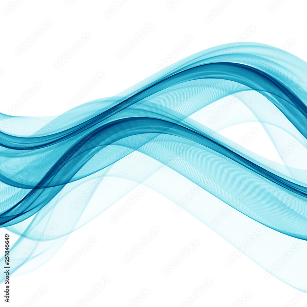Fototapeta premium Abstract blue wave on white background