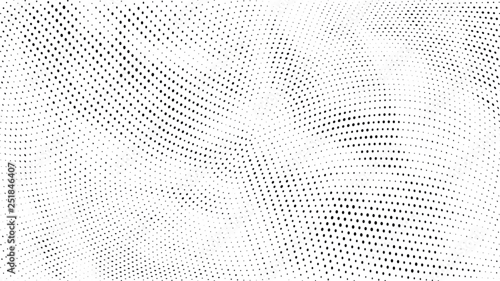 Halftone gradient pattern. Abstract halftone dots background. Monochrome dots pattern. Grunge wave texture. Pop Art Comic small dots. Radial twisted dots. Design for presentation, report, flyer, cover Halftone gradient pattern. Abstract halftone dots background. Monochrome dots pattern. Grunge wave texture. Pop Art Comic small dots. Radial twisted dots. Design for presentation, report, flyer, cover