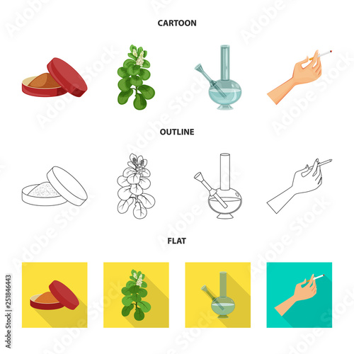 Isolated object of refuse and stop logo. Collection of refuse and habit stock vector illustration.