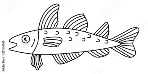 Cod fish vector icon 