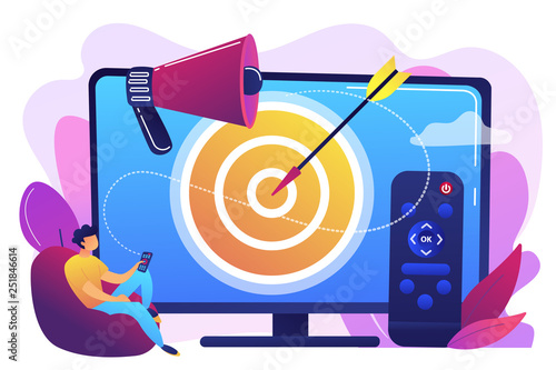 Addressable TV advertising concept vector illustration.