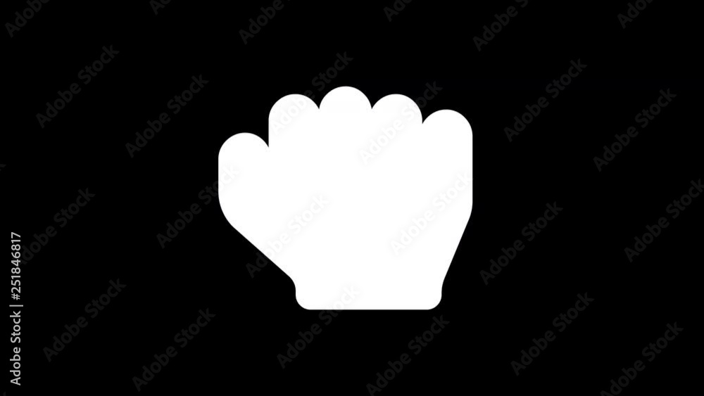 From the Glitch effect arises hand fist symbol. Then the TV turns off. Alpha channel Premultiplied - Matted with color black From the Glitch effect arises hand fist symbol. Then the TV turns off. Alpha channel Premultiplied - Matted with color black
