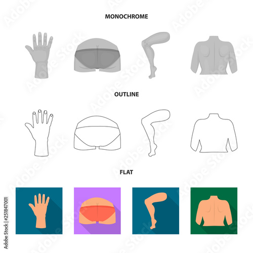 Vector design of body and part logo. Collection of body and anatomy vector icon for stock.