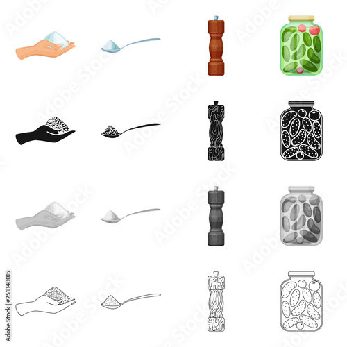 Vector design of cooking and sea symbol. Set of cooking and baking   stock symbol for web.
