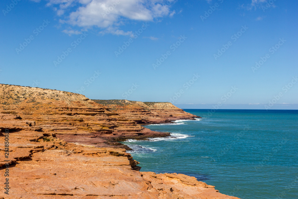 view of the Pot Alley in Kalbarri National Park, with beautiful clouds Western Australia