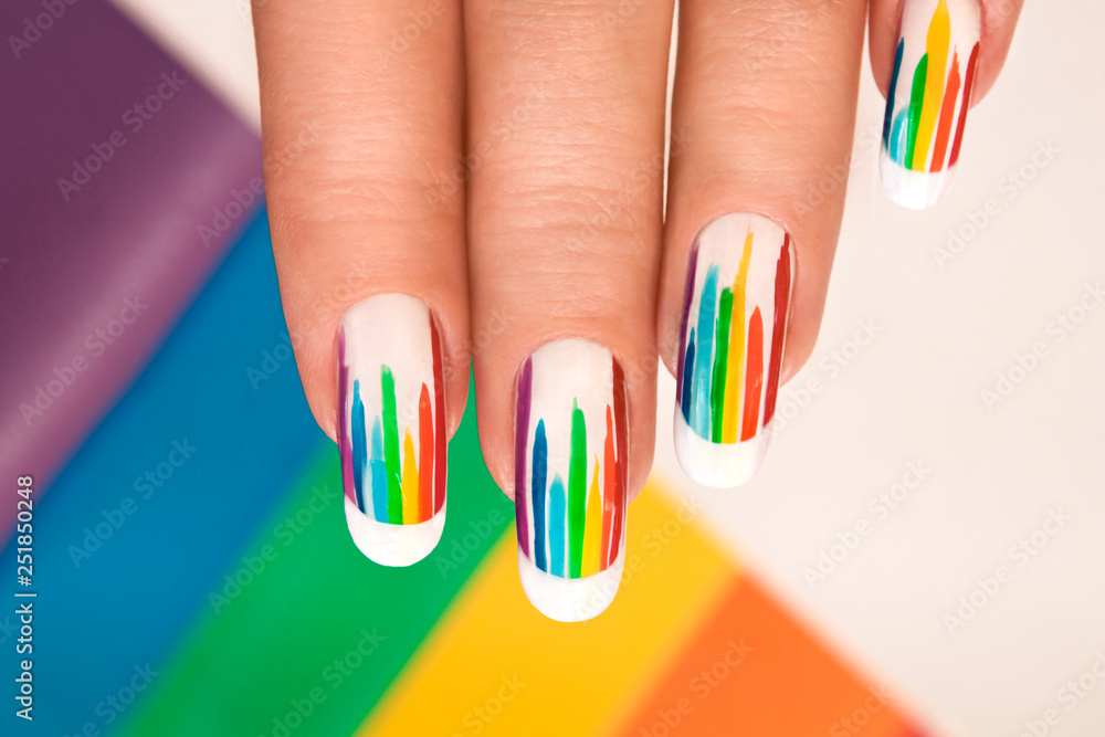 Rainbow Nails: Splatter Matter , 19 Rainbow Nail Designs That'll Make a  Statement - (Page 15)