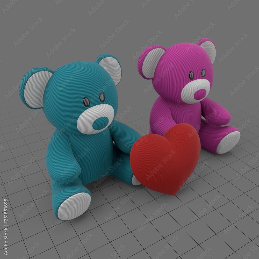 Teddy Bears With Heart Stock 3d Asset Adobe Stock Teddy Bears With Heart Stock 3d Asset Adobe Stock