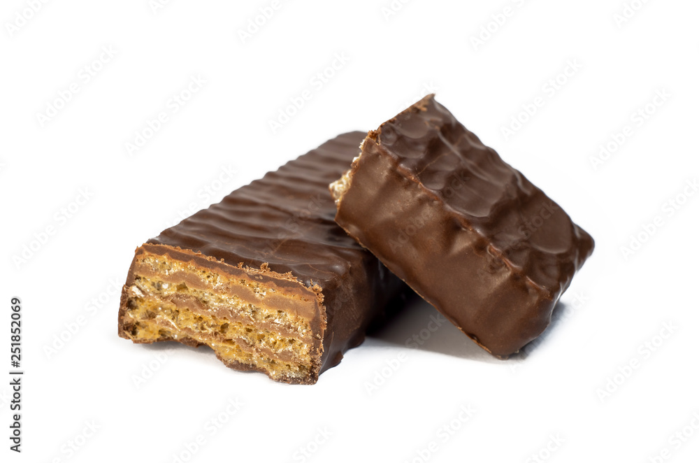 Chocolate Wafers Isolated On White Background Chocolate Wafers Isolated On White Background