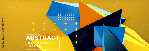 3d triangular shapes geometric background. Origami style pattern with triange shapes for decorative design. Poster design. Line design. Modern presentation template