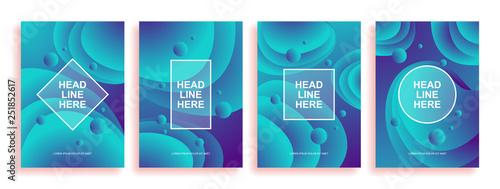 A collection of colorful covers. Wavy shapes with gradient. Modern design. Eps10 vector