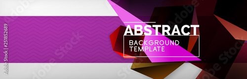 Dark 3d triangular low poly shapes abstract background