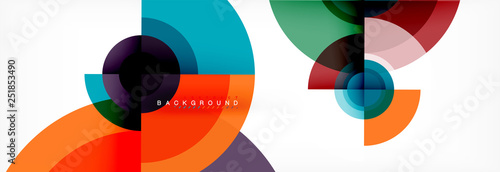 Round circles and triangles abstract background