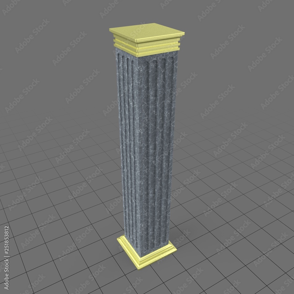 Fluted square column Stock 3D asset Adobe Stock