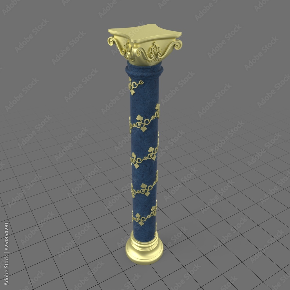 Carved column Stock 3D asset | Adobe Stock
