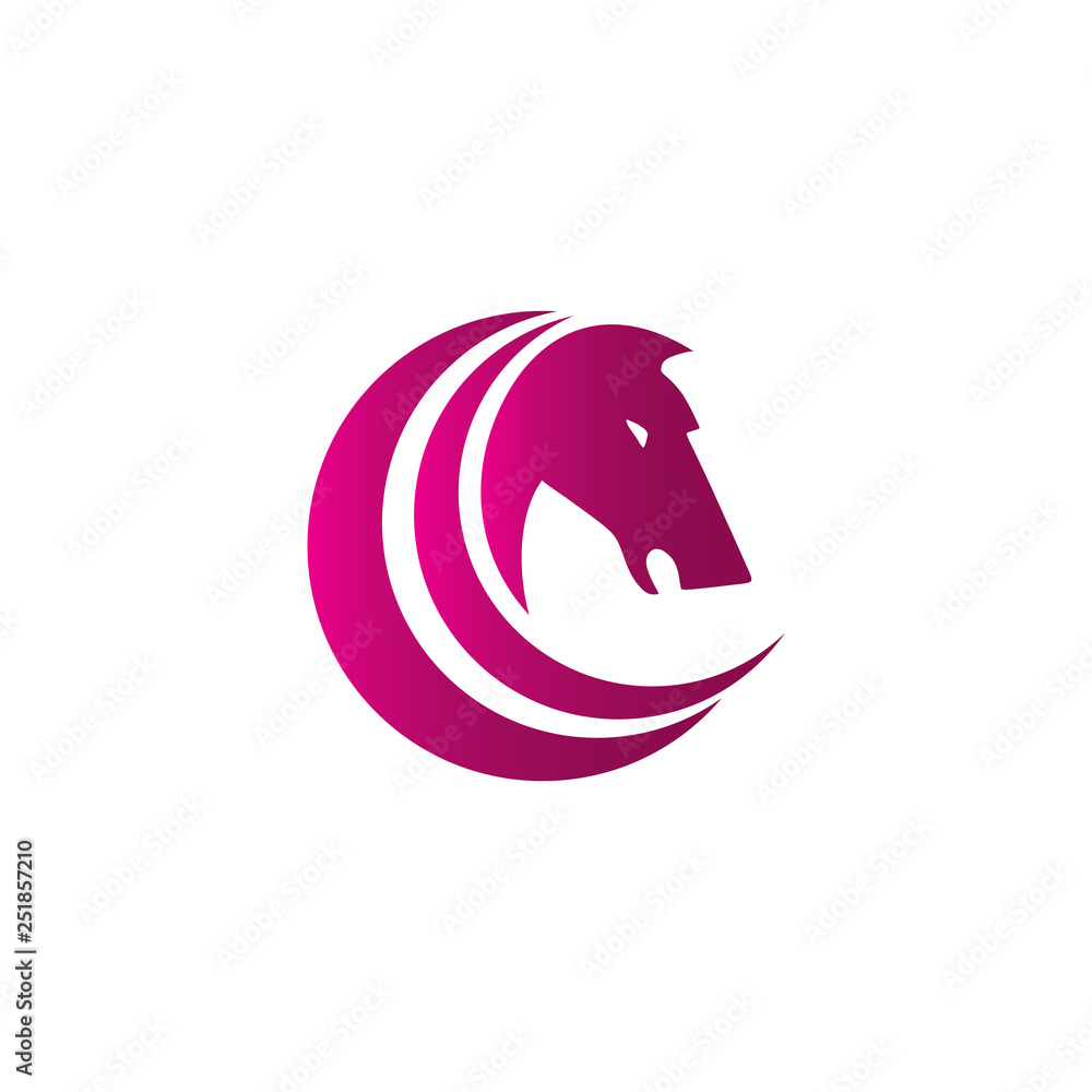 Horse gradient logo. Design vector illustration for finance and business Horse gradient logo. Design vector illustration for finance and business