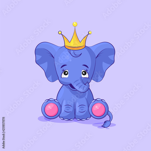 elephant calf happy and contented sticker emoticon