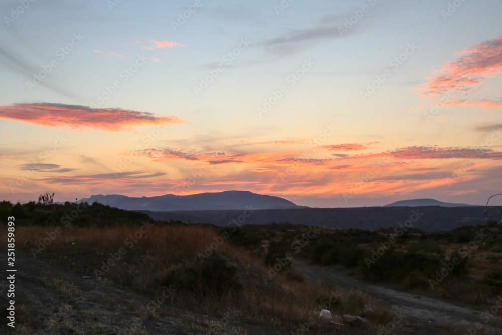 sunset in the mountains