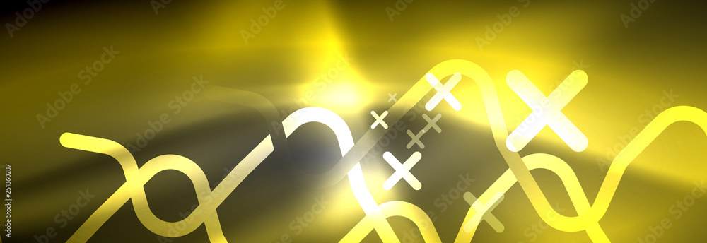 Glowing neon abstract lines, techno futuristic template Glowing neon abstract lines, techno futuristic template