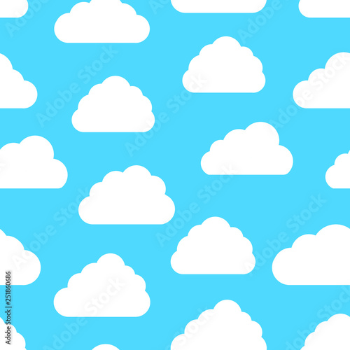 Clouds vector seamless pattern