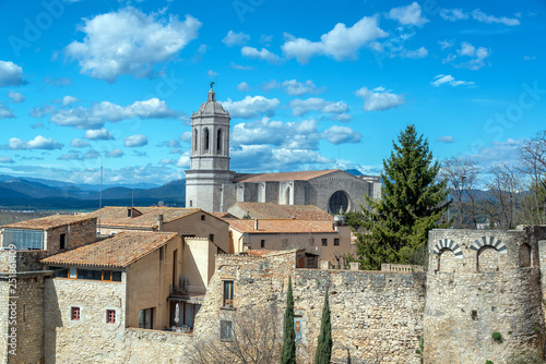 Historic Girona, Spain and Cathedral © jkraft5