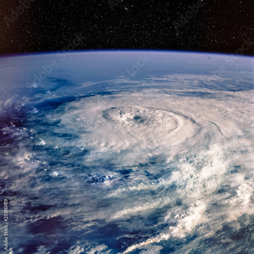 Typhoon. Satellite view. Elements of this image furnished by NASA.