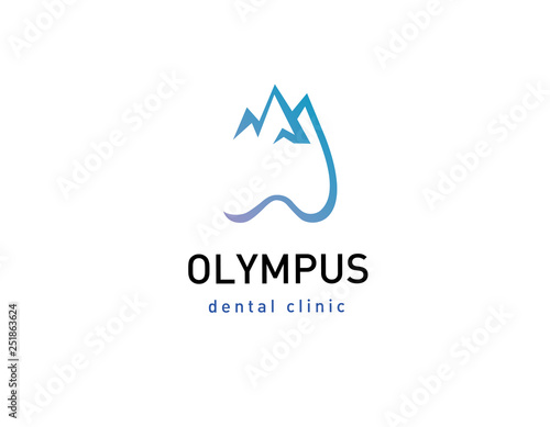 Logo graphic tooth mountain olympus for dentistry