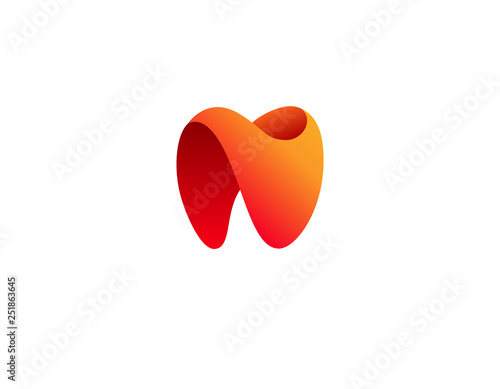 Logo gradient symbol tooth red dentistry