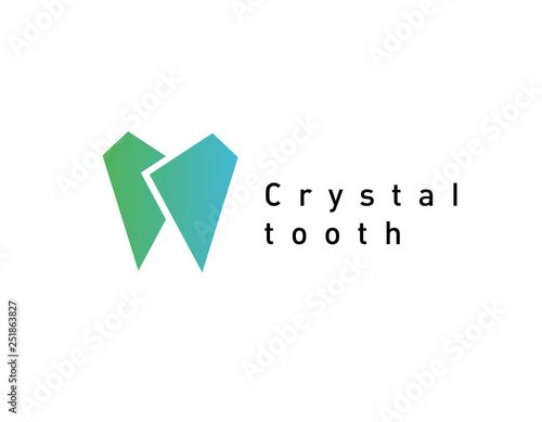 Geometric graphic symbol tooth crystal for dentistry company