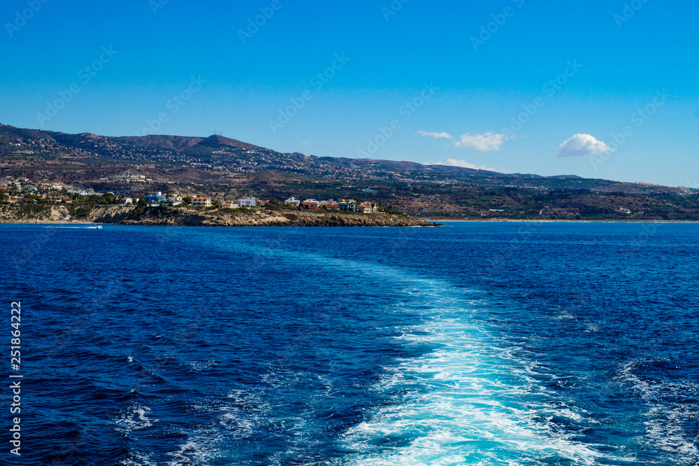 Cyprus, Mediterranean, sea, city, pathos, beauty, blue, water, blue, sky, rocky, shore, travel, sea, walk, trail, on, water, landscape, impressions, memories