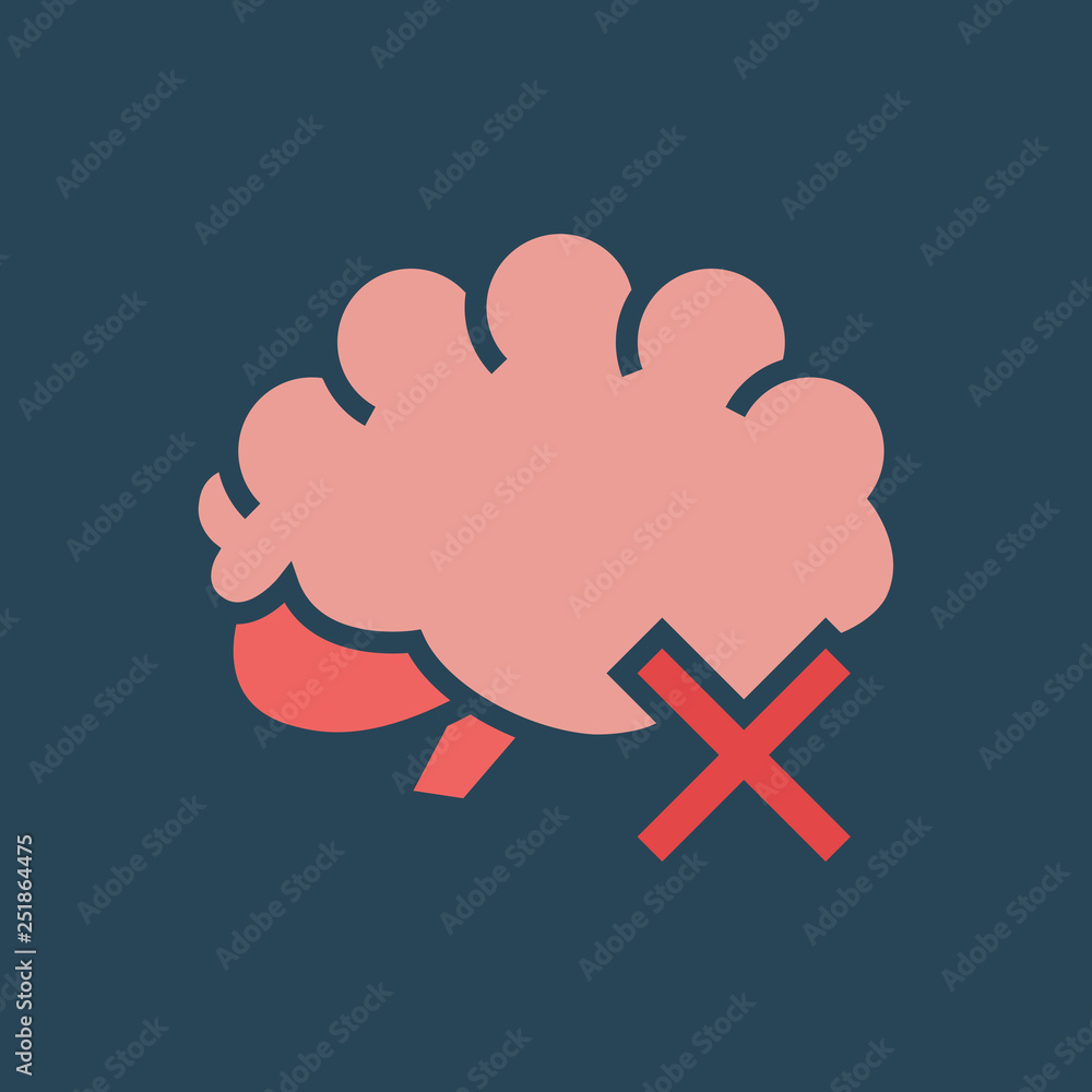 Line icon absence of brain Line icon absence of brain