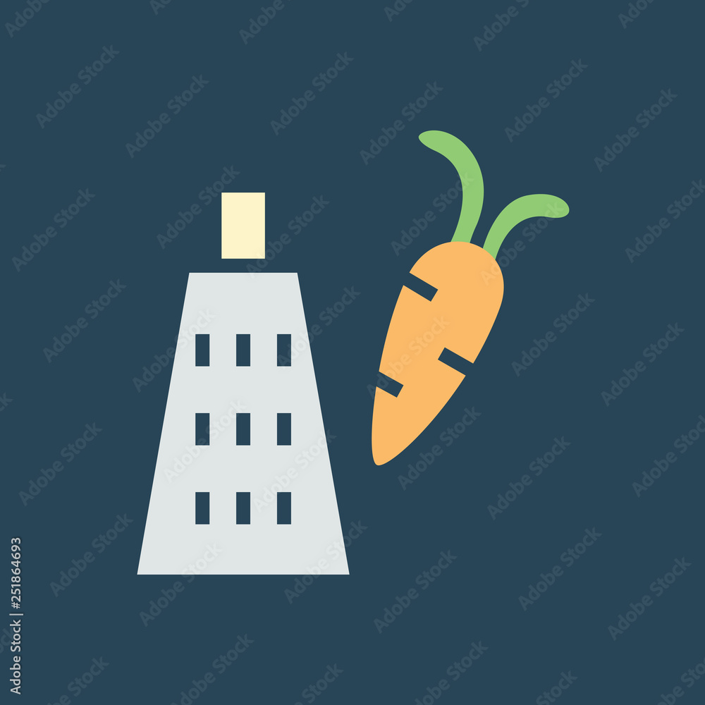 Line icon grate carrot