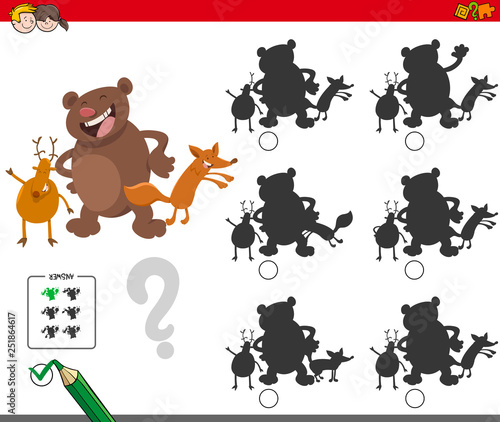 shadows game with wild animal characters