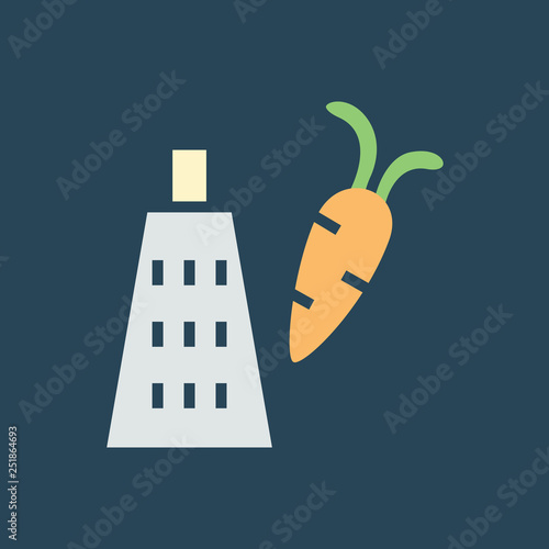 Line icon grate carrot