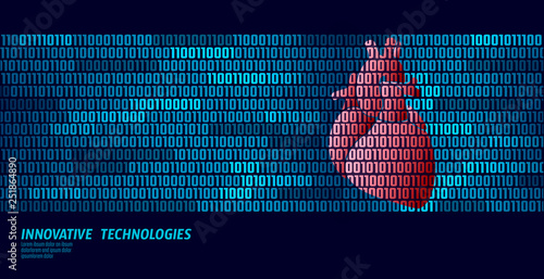 Human heart anatomical medicine shape. Doctor online binary code information data flow innovative technology vector illustration