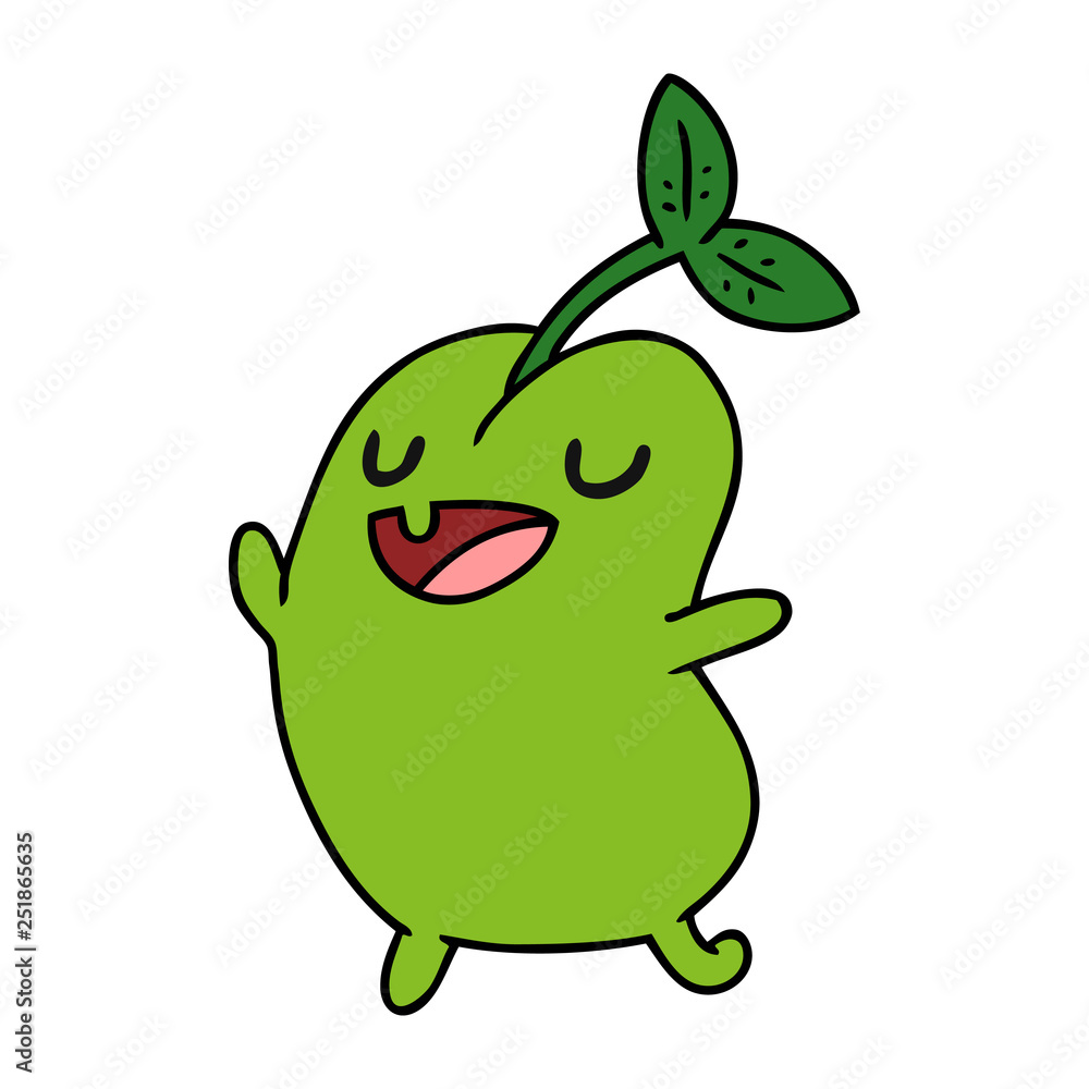 cartoon kawaii cute sprouting bean cartoon kawaii cute sprouting bean