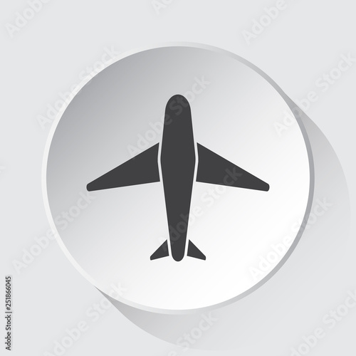 airliner - simple gray icon on white button