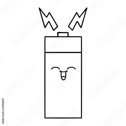 line drawing cartoon battery