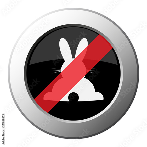 rabbit  rear view icon - ban round metal button
