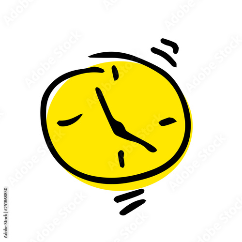 Free hand vector drawing of an alarm clock.