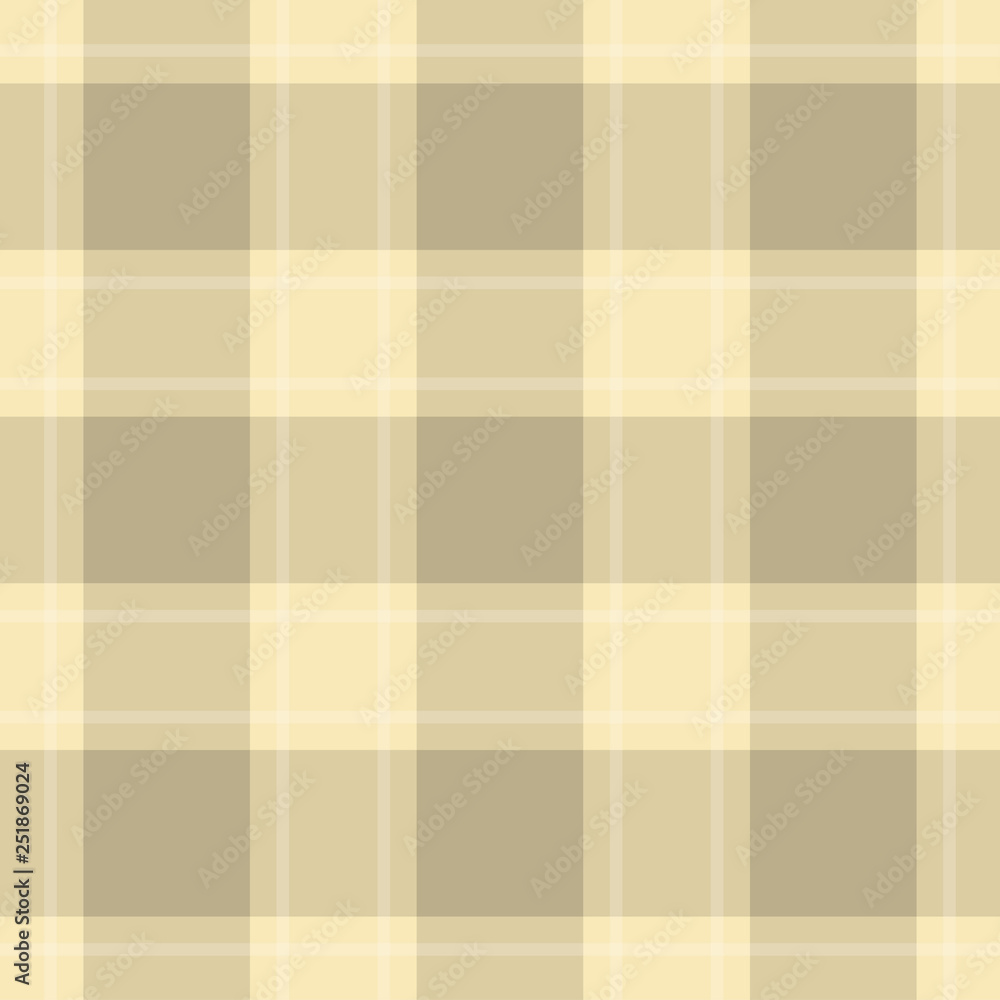 seamless cloth - pastel beige and yellow tartan