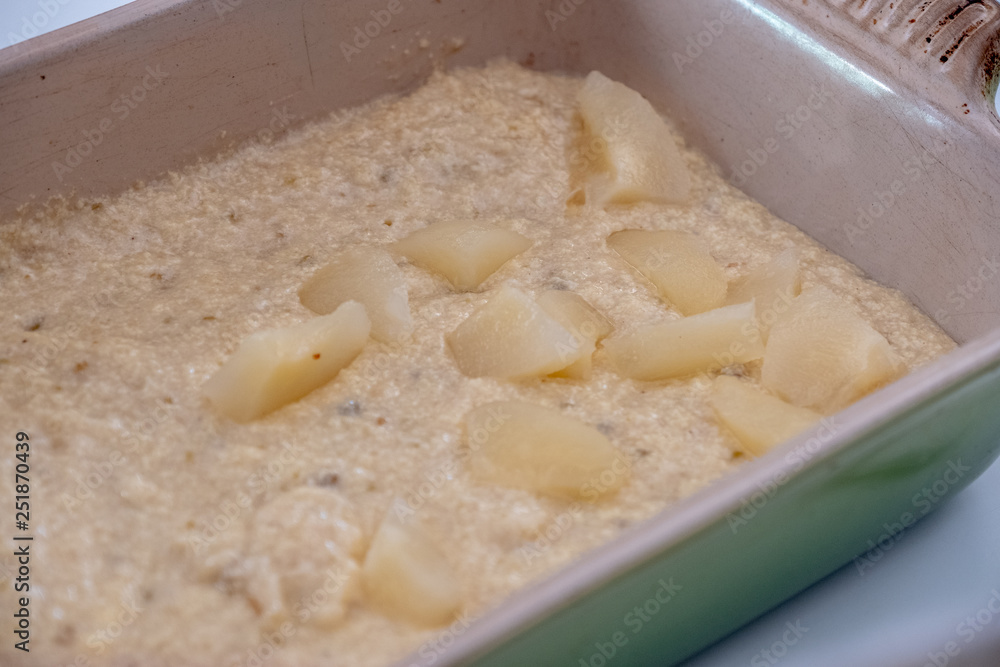 making pear cake making pear cake