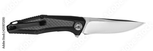 modern penknife isolated on white back