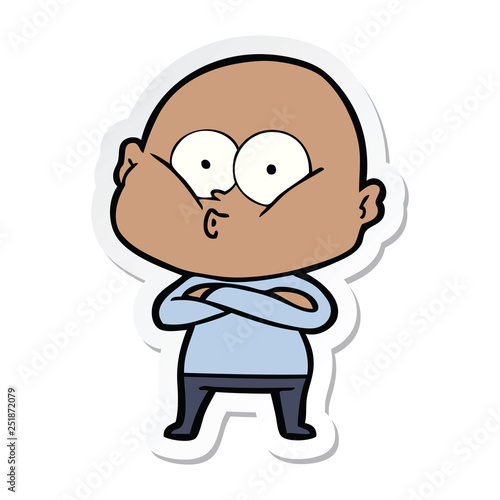 Wallpaper Mural sticker of a cartoon bald man staring Torontodigital.ca