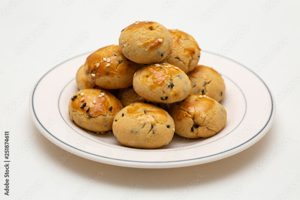 cookies on a plate isolated on white cookies on a plate isolated on white