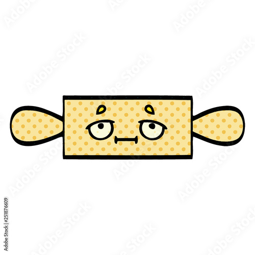 comic book style cartoon rolling pin
