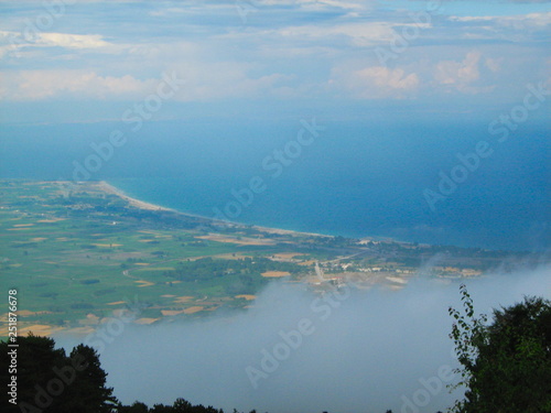 Sea view from Mount Olympus in cloudy conditions